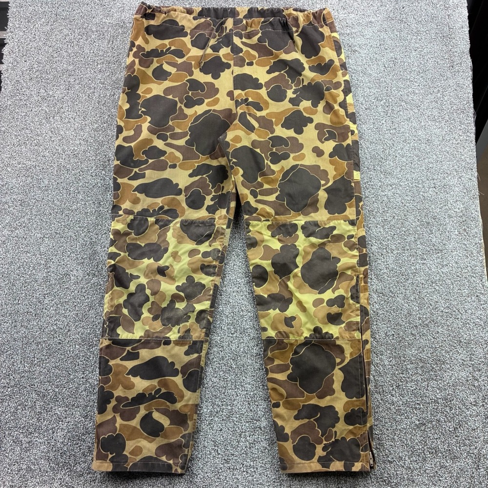 Vintage Columbia Gore-Tex Pants Mens XL Brown Duck Camo Hunting Outdoor USA Made